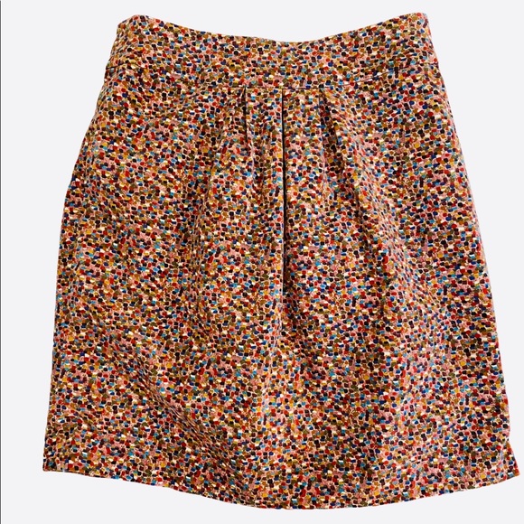 Anthropologie Elevenses Colorful Aerial Confetti Dot Button Skirt 2 - Picture 2 of 13